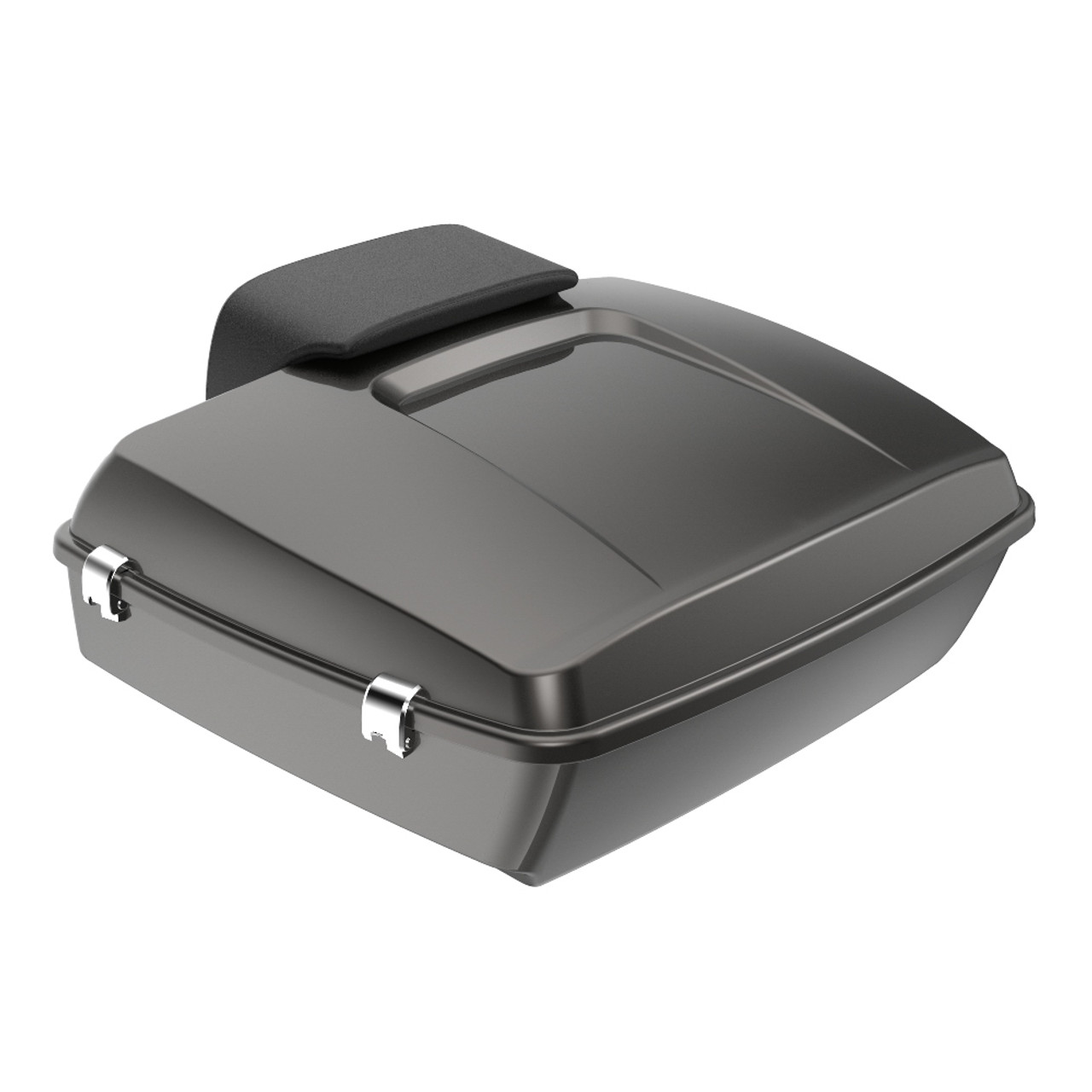Advanblack Silver Flux Chopped Tour Pack Pad Luggage Trunk For '97-'21 Harley Davidson Touring Street Electra Road Glide
