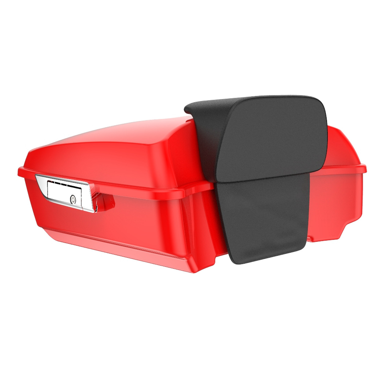 Advanblack Scarlet Red Chopped Tour Pack Pad Luggage Trunk For '97-'21 Harley Davidson Touring Street Electra Road Glide