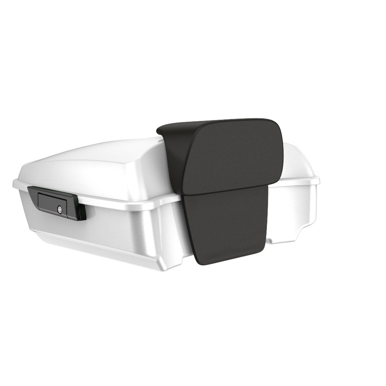 Advanblack White Hot Pearl Chopped Tour Pack Pak Pad  Luggage Trunk For '97-'21 Harley Touring Street Electra Road Glide