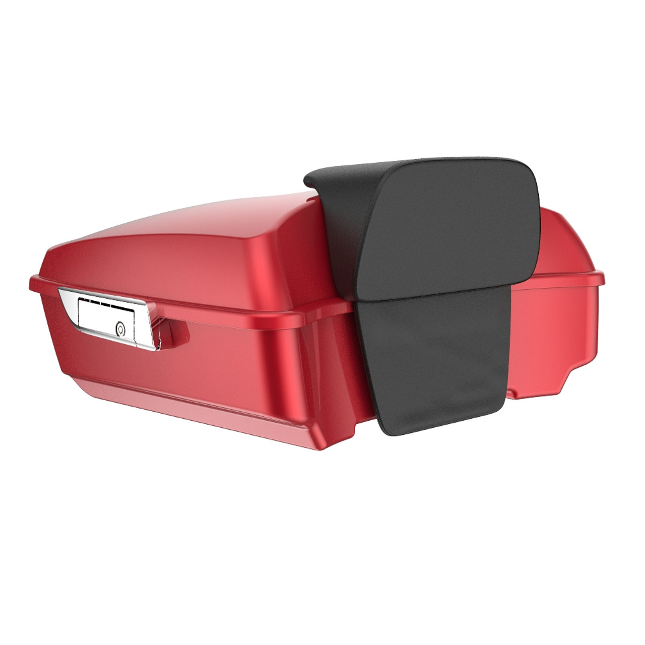 Advanblack Wicked Red (Glossy) Chopped Tour Pack Pad Luggage Trunk For '97-'21 Harley Davidson Touring Street Electra Road Glide