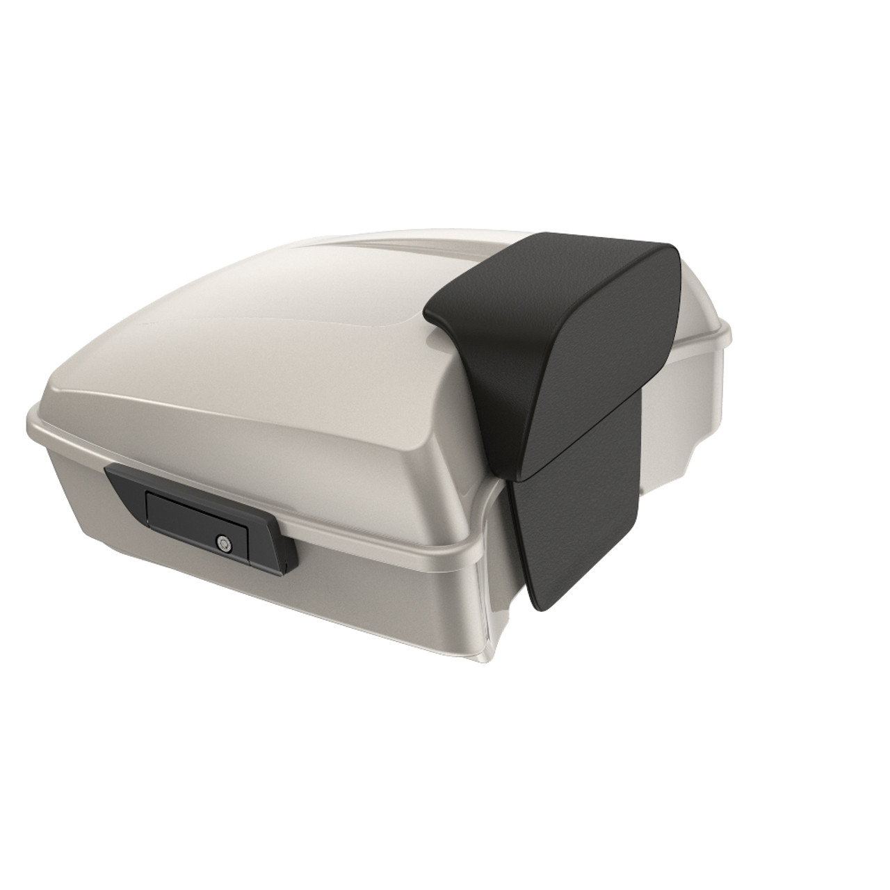Advanblack White Sand Pearl Chopped Tour Pack Pak Pad  Luggage Trunk For '97-'22 Harley Touring Street Electra Road Glide