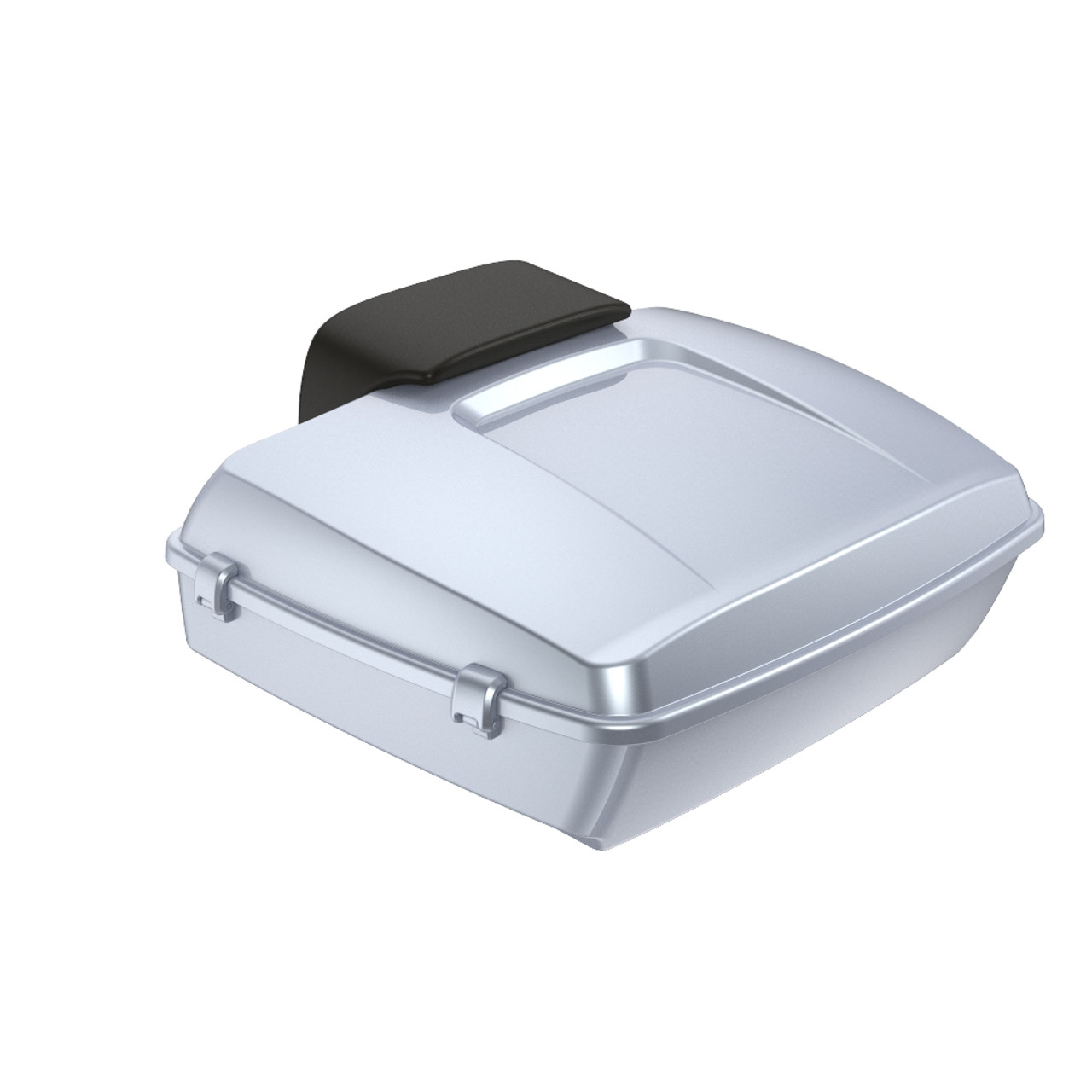 Atlas Silver Metallic Chopped Tour Pack Pad Luggage Trunk For '97-'23 Harley Touring