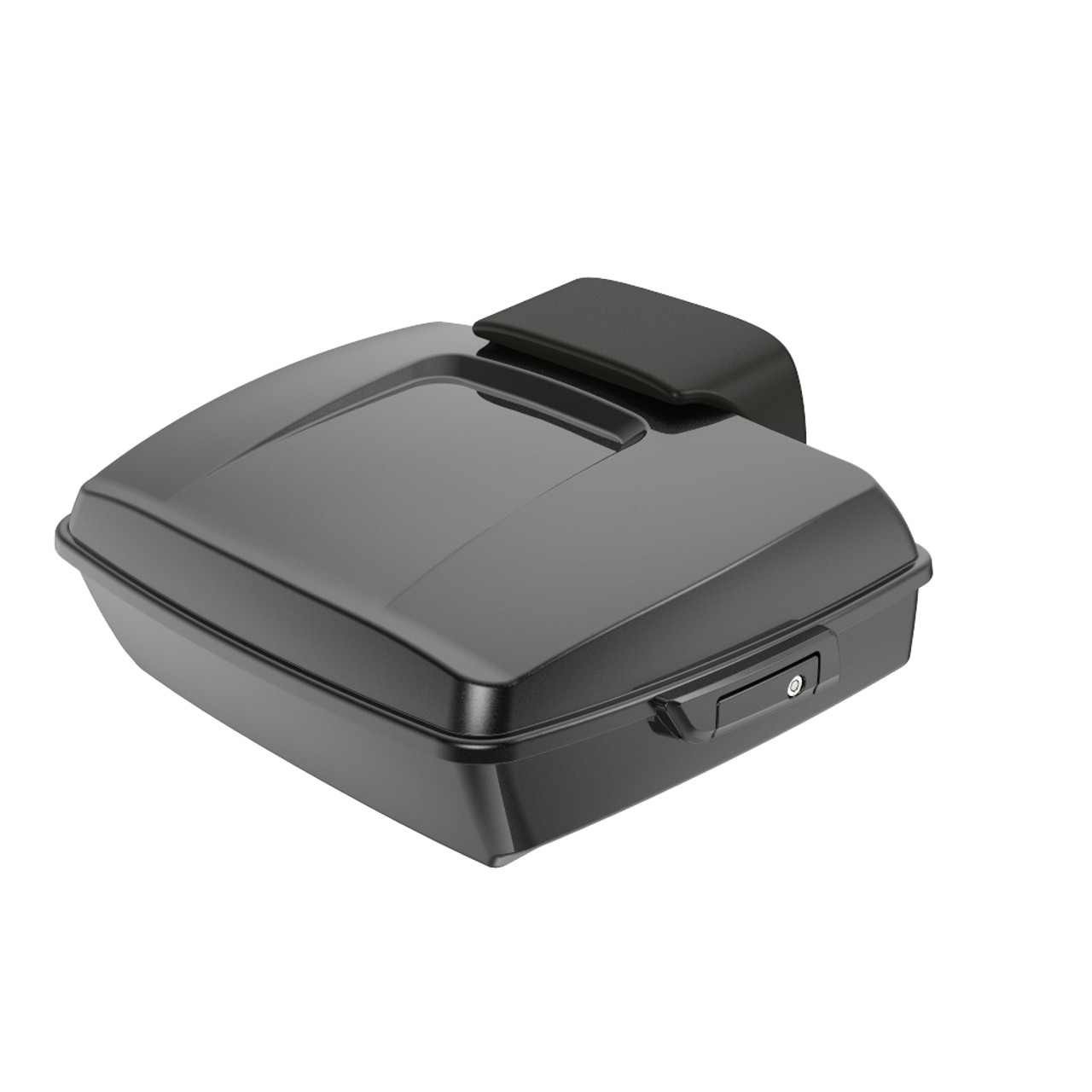Black Quartz Chopped Tour Pack Pad Luggage Trunk For '97-'23 Harley Touring