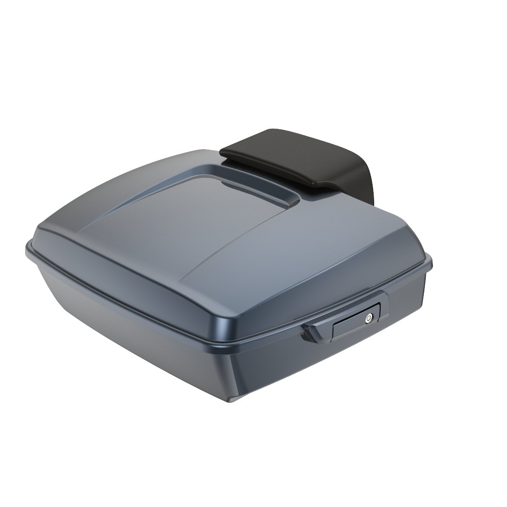 Black Tempest Chopped Tour Pack Pad Luggage Trunk For '97-'23 Harley Touring