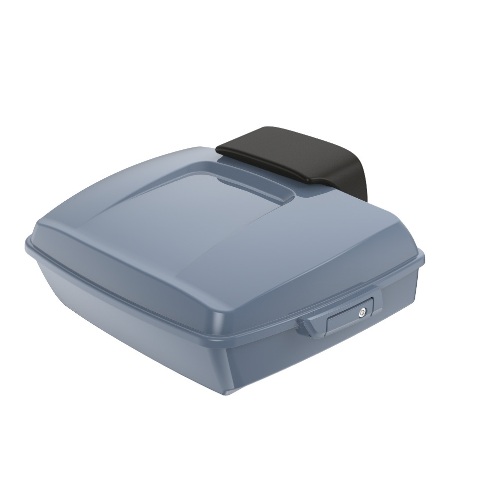 Gunship Gray Chopped Tour Pack Pad Luggage Trunk For '97-'23 Harley Touring