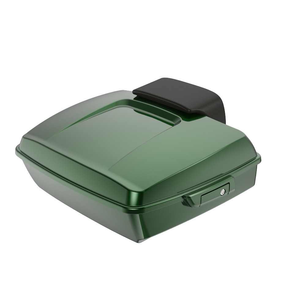 Kinetic Green Chopped Tour Pack Pad Luggage Trunk For '97-'23 Harley Touring