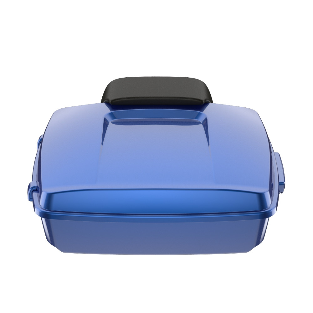 Superior Blue Chopped Tour Pack Pad Luggage Trunk For '97-'23 Harley Touring
