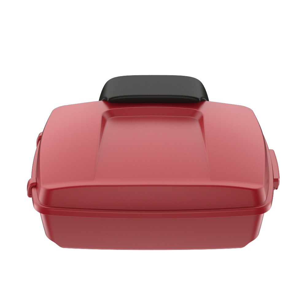 Wicked Red Denim Chopped Tour Pack Pad Luggage Trunk For '97-'23 Harley Touring