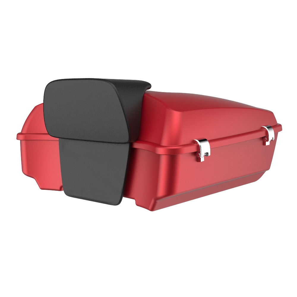 Advanblack Ruby Smoke Chopped Tour Pack Pad Luggage Trunk For '97-'21 Harley Davidson Touring Street Electra Road Glide