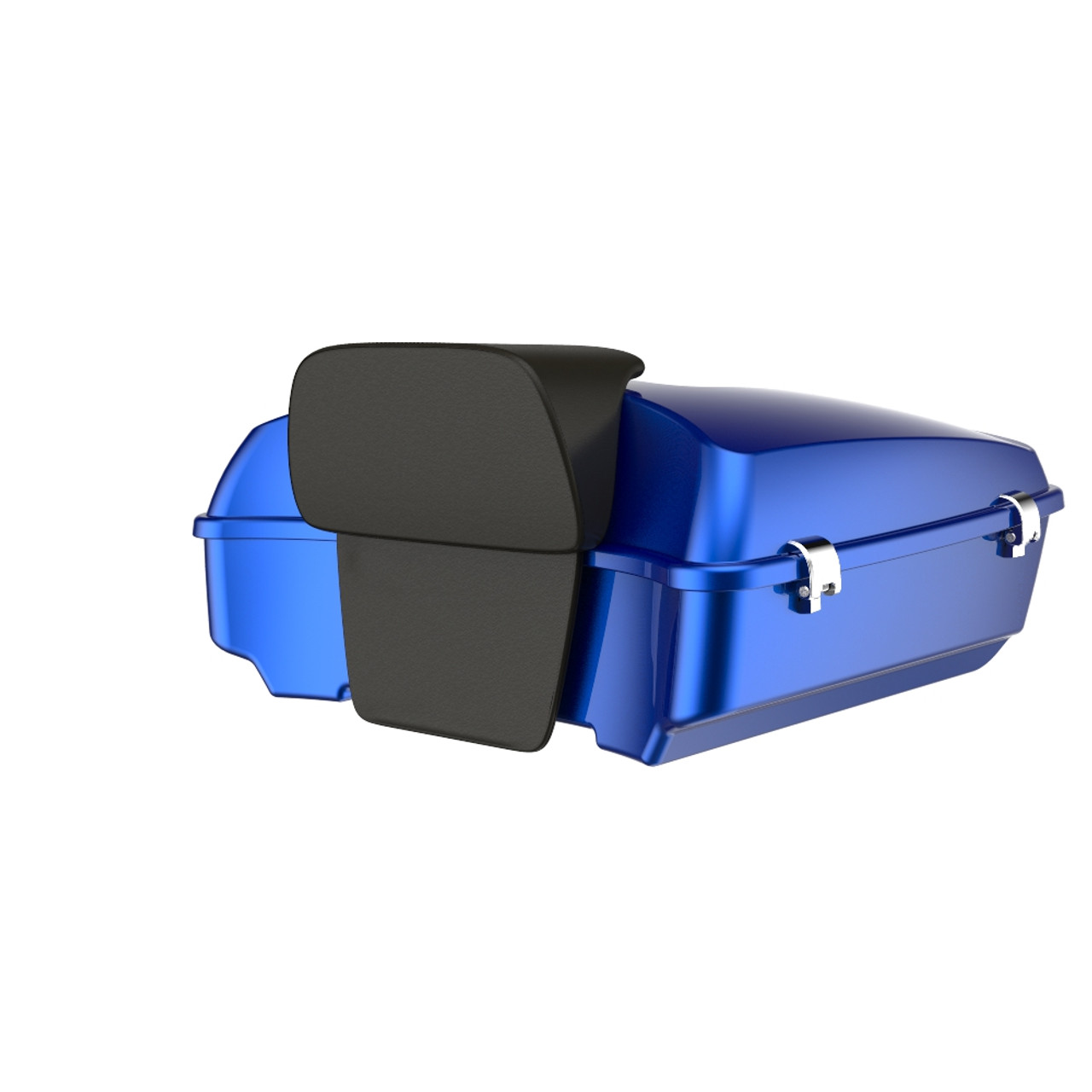 Advanblack Crushed Sapphire Blue Chopped Tour Pack Pak Pad  Luggage Trunk For '97-'21 Harley Touring Street Electra Road Glide