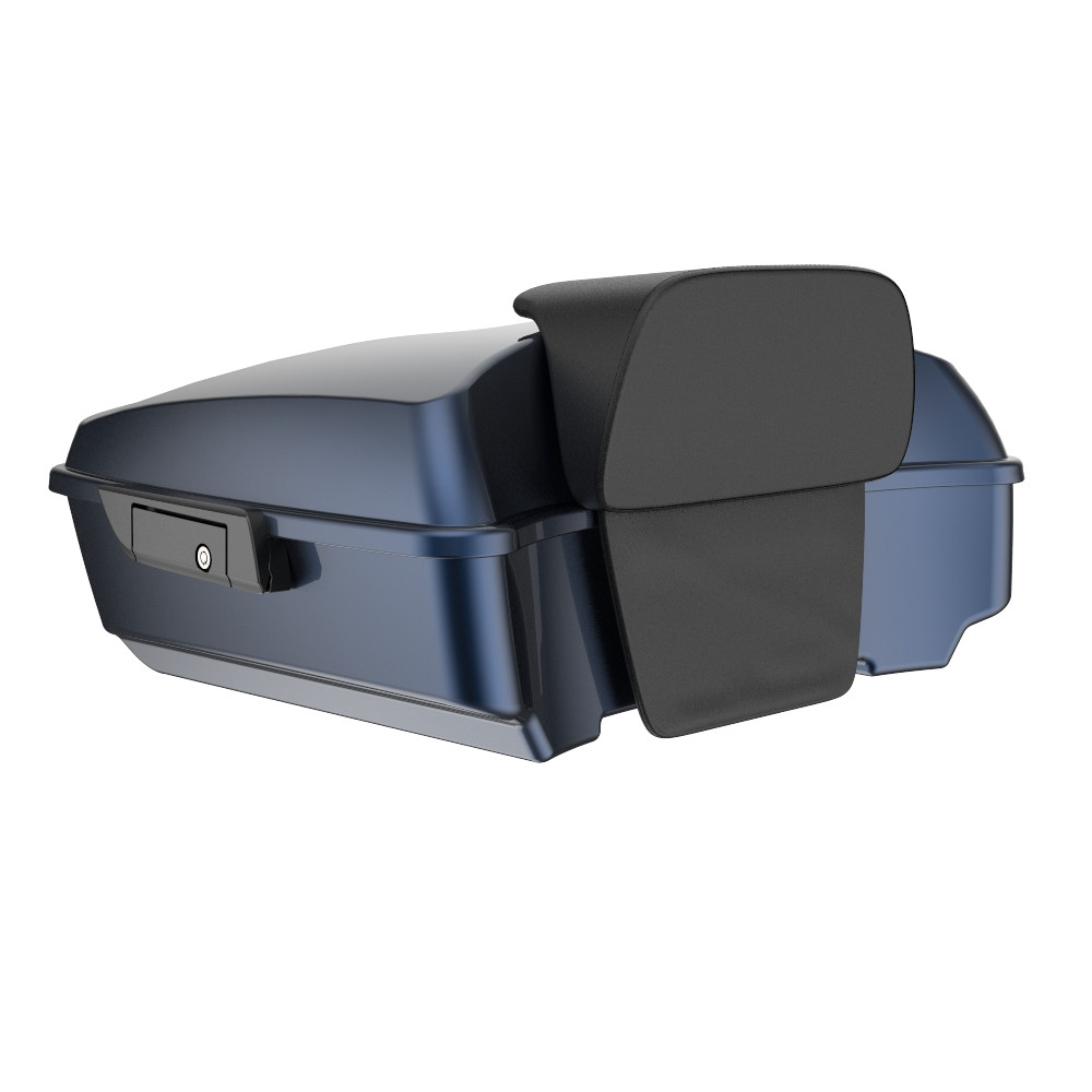 Advanblack Midnight Blue Chopped Tour Pack Pad Luggage Trunk For '97-'20 Harley Davidson Touring Street Electra Road Glide