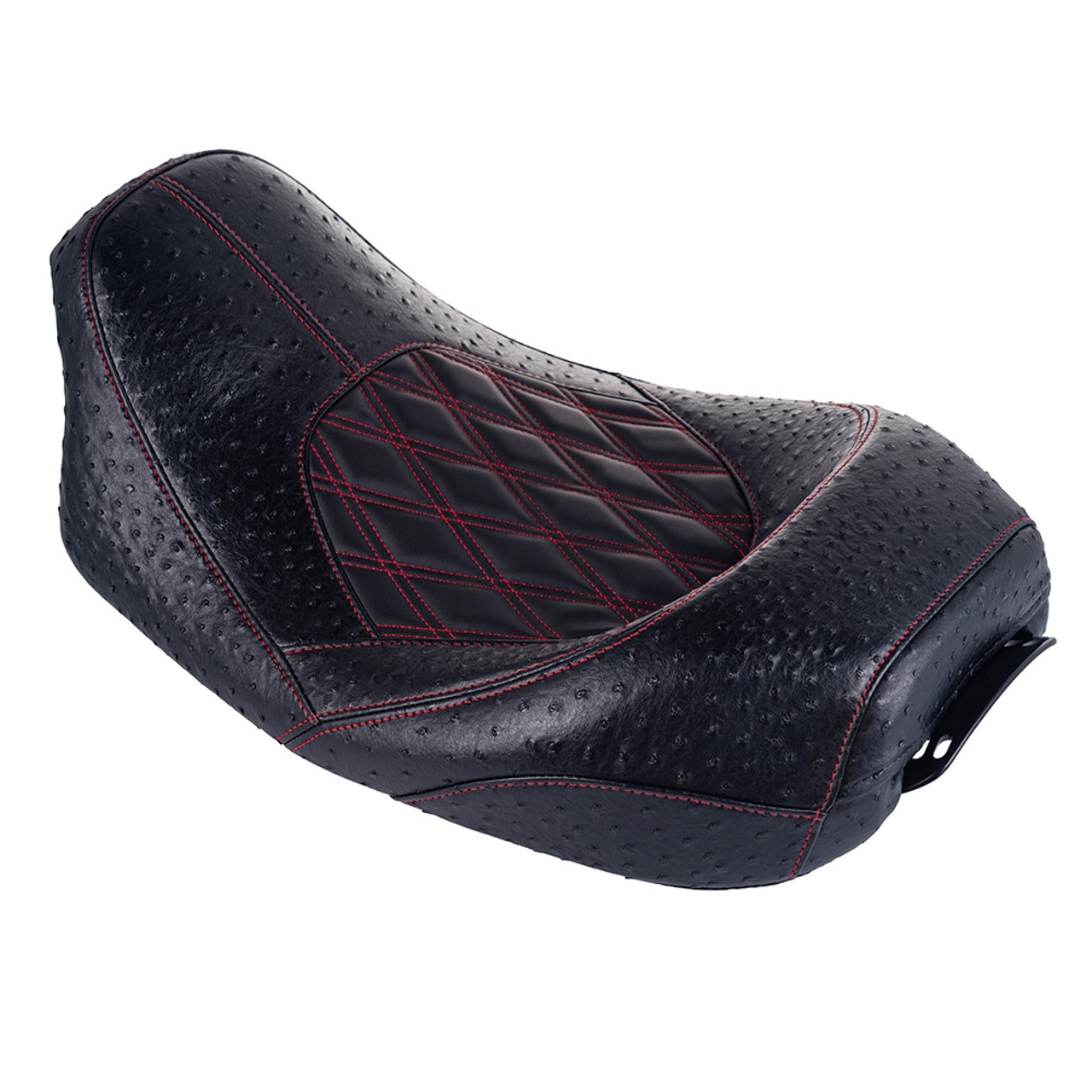 Quest Low Profile Red Stitiching Rider Seat for Harley Touring