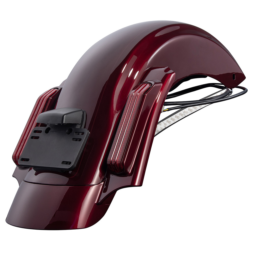 AdvanBlack Mysterious Red Sunglo CVO Style Rear Fender System For 2014-2019 Harley Davidson Touring Models