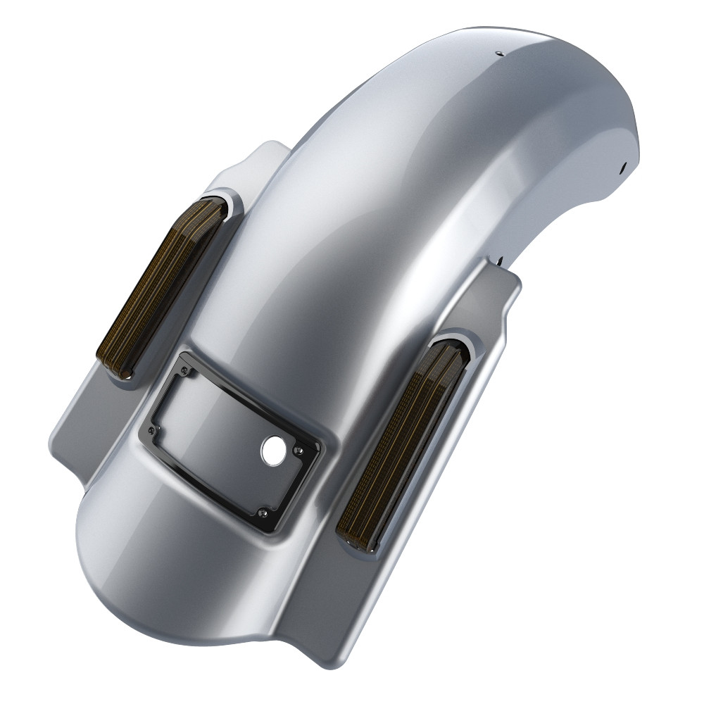 Advanblack Atlas Silver Metallic Dominator Stretched Rear Fender For 2014+ Harley Davidson Touring Models