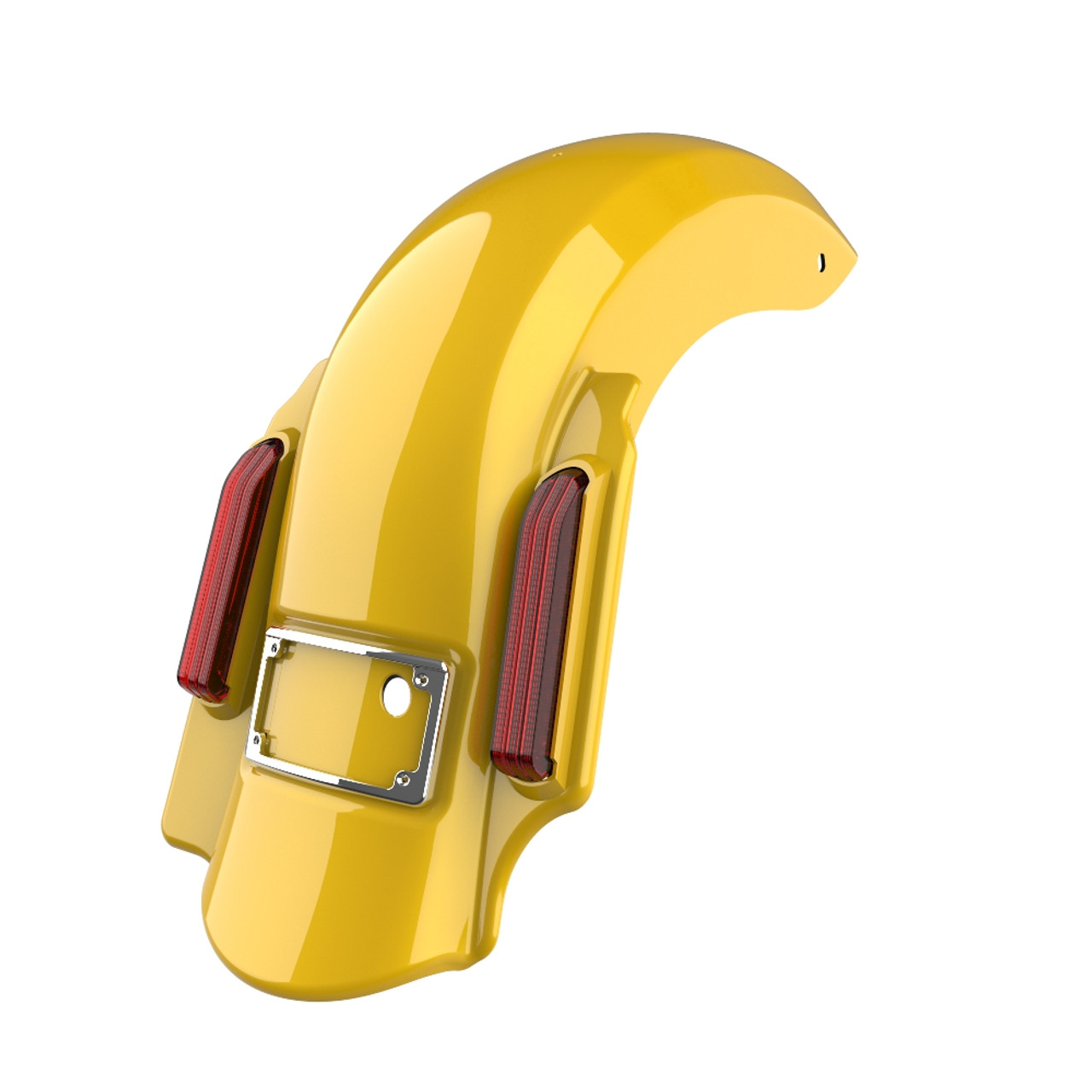 Advanblack Single Cutout Chrome Yellow Dominator Stretched Rear Fender For '09-'13 Harley Davidson Touring Models-Chrome Yellow