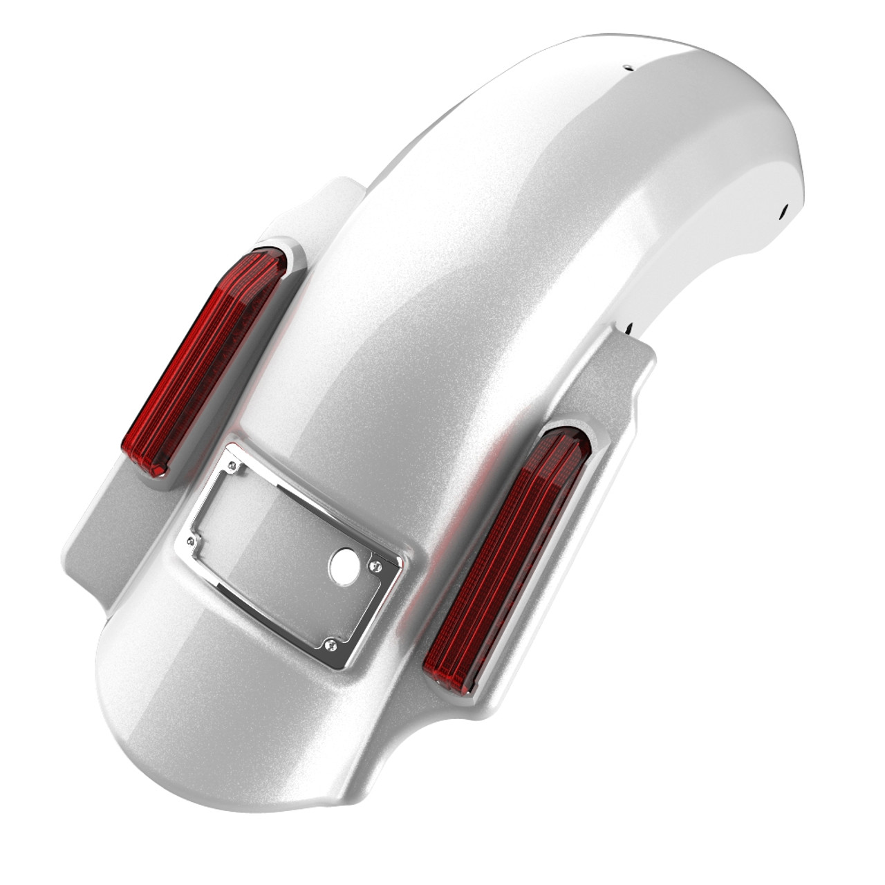 Advanblack Single Cutout White Hot Pearl Single Dominator Stretched Rear Fender For 09-13 Harley Davidson Touring Models-