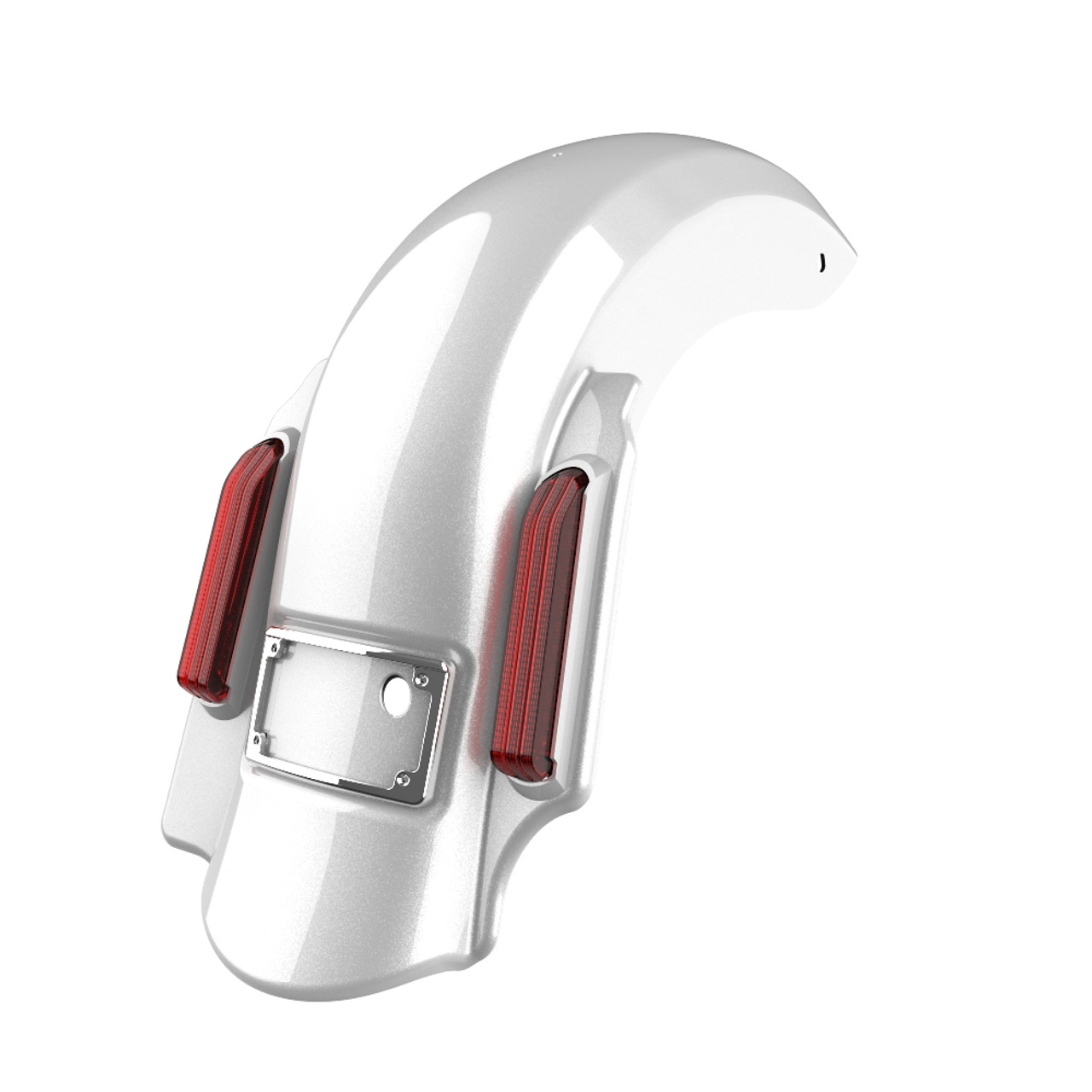 Advanblack Single Cutout White Hot Pearl Single Dominator Stretched Rear Fender For 09-13 Harley Davidson Touring Models-