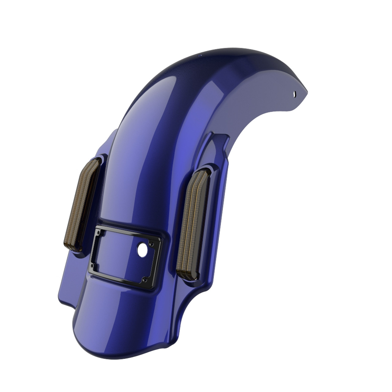 Zephyr Blue Single Cutout Dominator Stretched Rear Fender For 2014+ Harley Davidson Touring Models