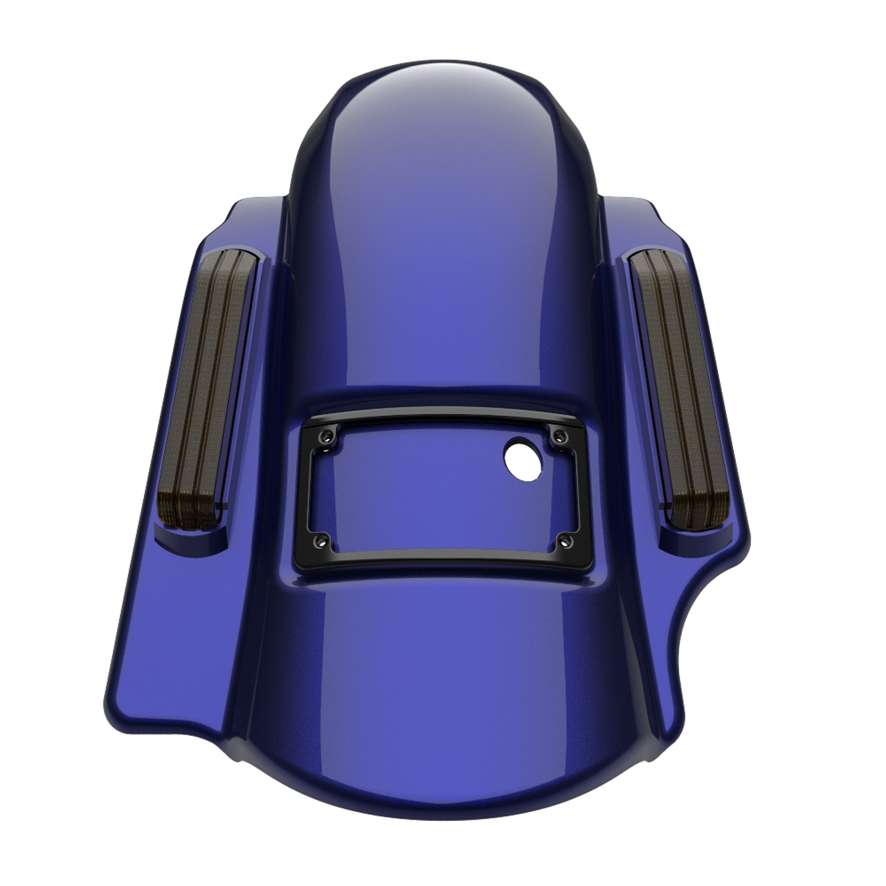 Zephyr Blue Single Cutout Dominator Stretched Rear Fender For 2014+ Harley Davidson Touring Models