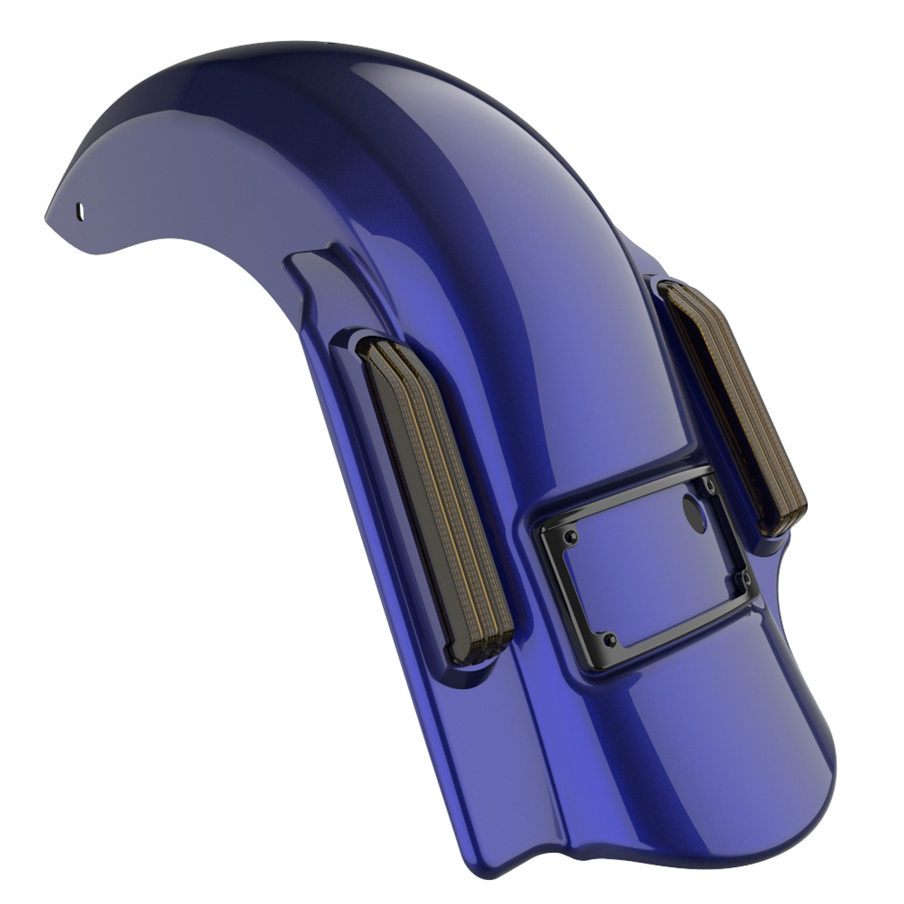 Zephyr Blue Single Cutout Dominator Stretched Rear Fender For 2014+ Harley Davidson Touring Models