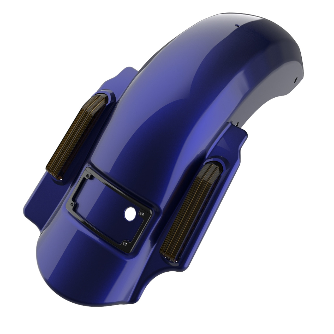 Zephyr Blue Single Cutout Dominator Stretched Rear Fender For 2014+ Harley Davidson Touring Models