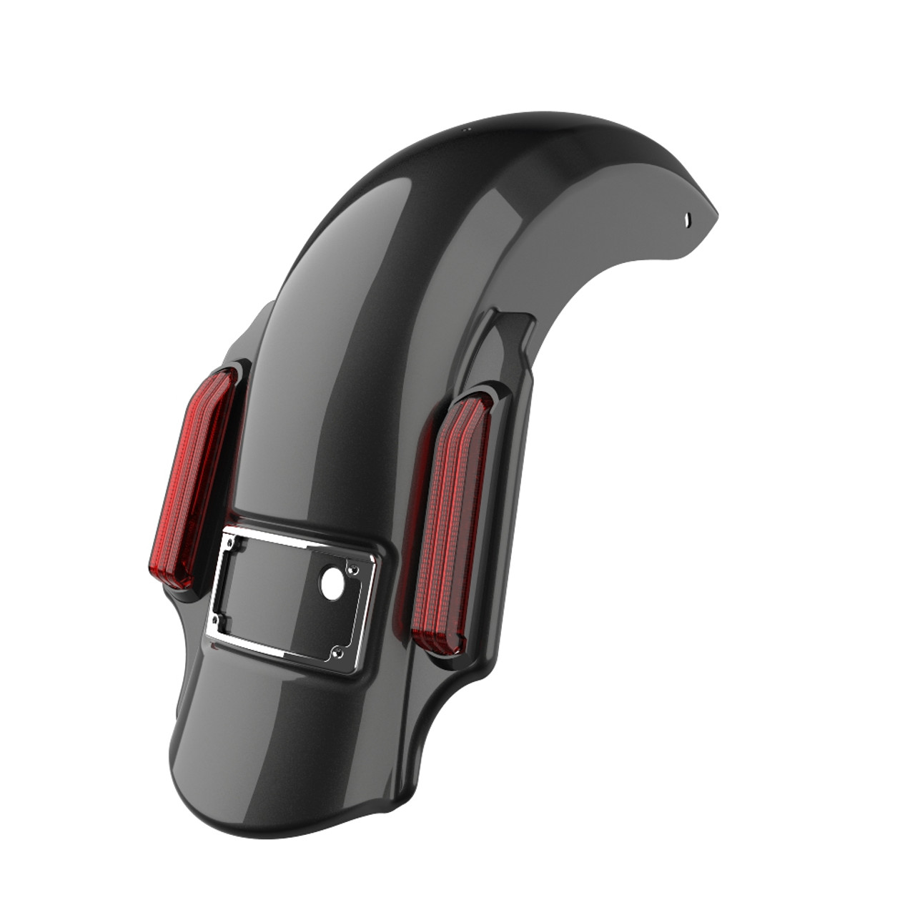Advanblack Color Matched Dominator Stretched Rear Fender For '09-'13 Harley Davidson Touring Models-Black Pearl
