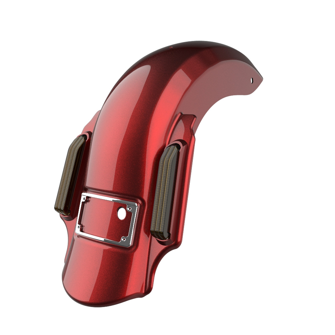 Advanblack Hard Candy Hot Rod Red Flake Dominator Stretched Rear Fender For 2014+ Harley Davidson Touring Models