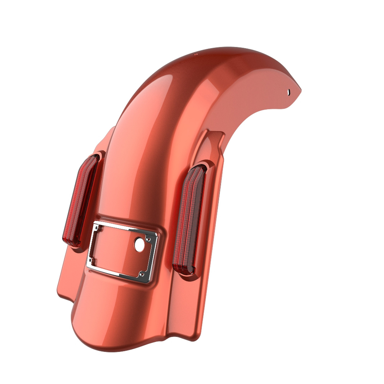 Advanblack No Cutout Sedona Orange Dominator Stretched Rear Fender For '09-'13 Harley Davidson Touring Models-