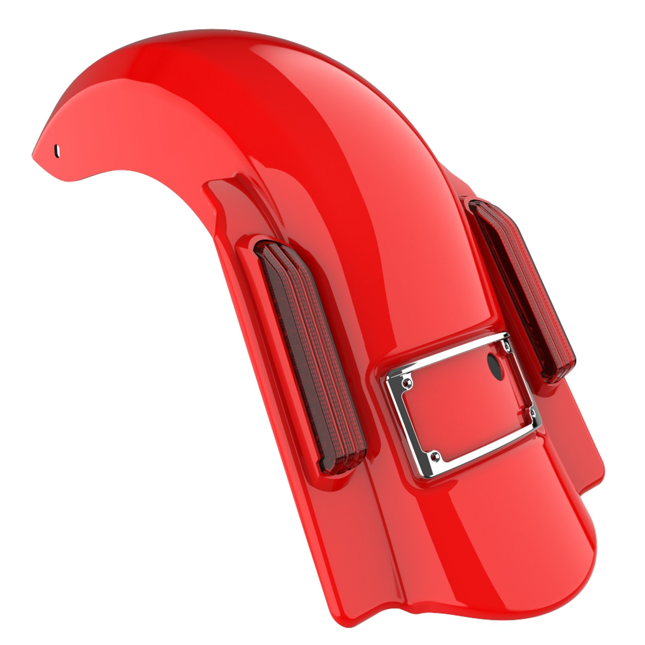 Advanblack No Cutout Scarlet Red Dominator Stretched Rear Fender For '09-'13 Harley Davidson Touring Models