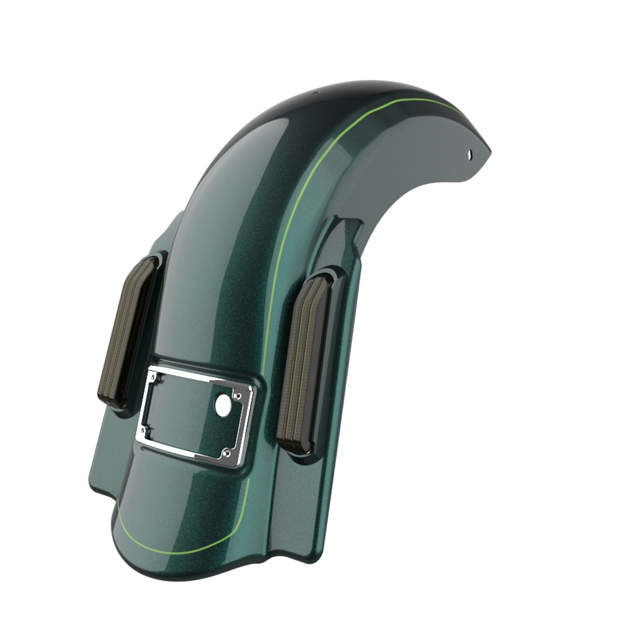 Advanblack  Dominator Stretched Rear Fender For 2014+ Harley Davidson Touring Models-Deep Jade Pearl (with Lt Green?