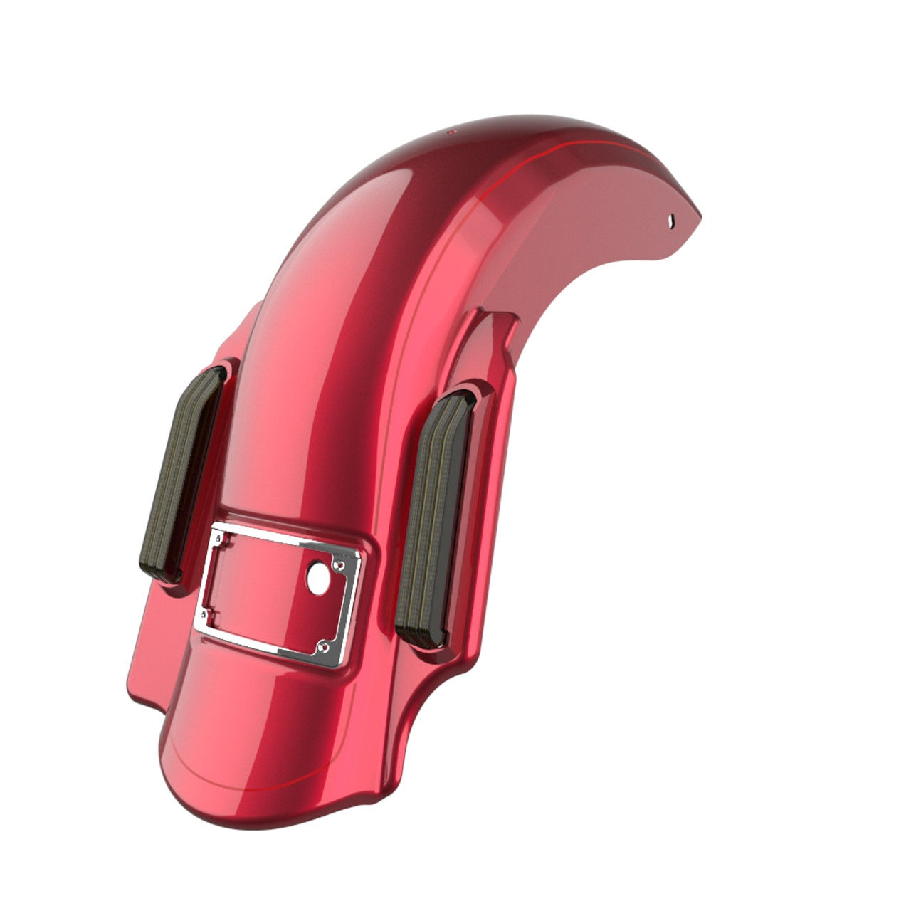 Advanblack  Dominator Stretched Rear Fender For 2014+ Harley Davidson Touring Models-Velocity Red Sunglo (with Burgundy?