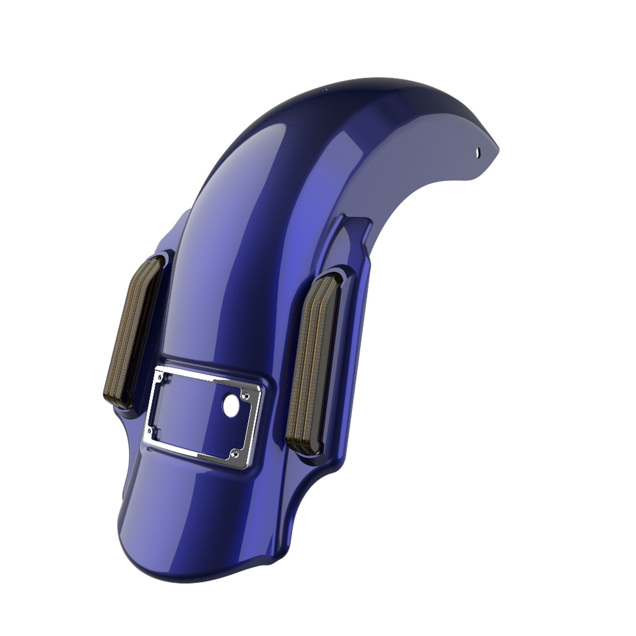 Zephyr Blue Dual Cutout Dominator Stretched Rear Fender For 2014+ Harley Davidson Touring Models