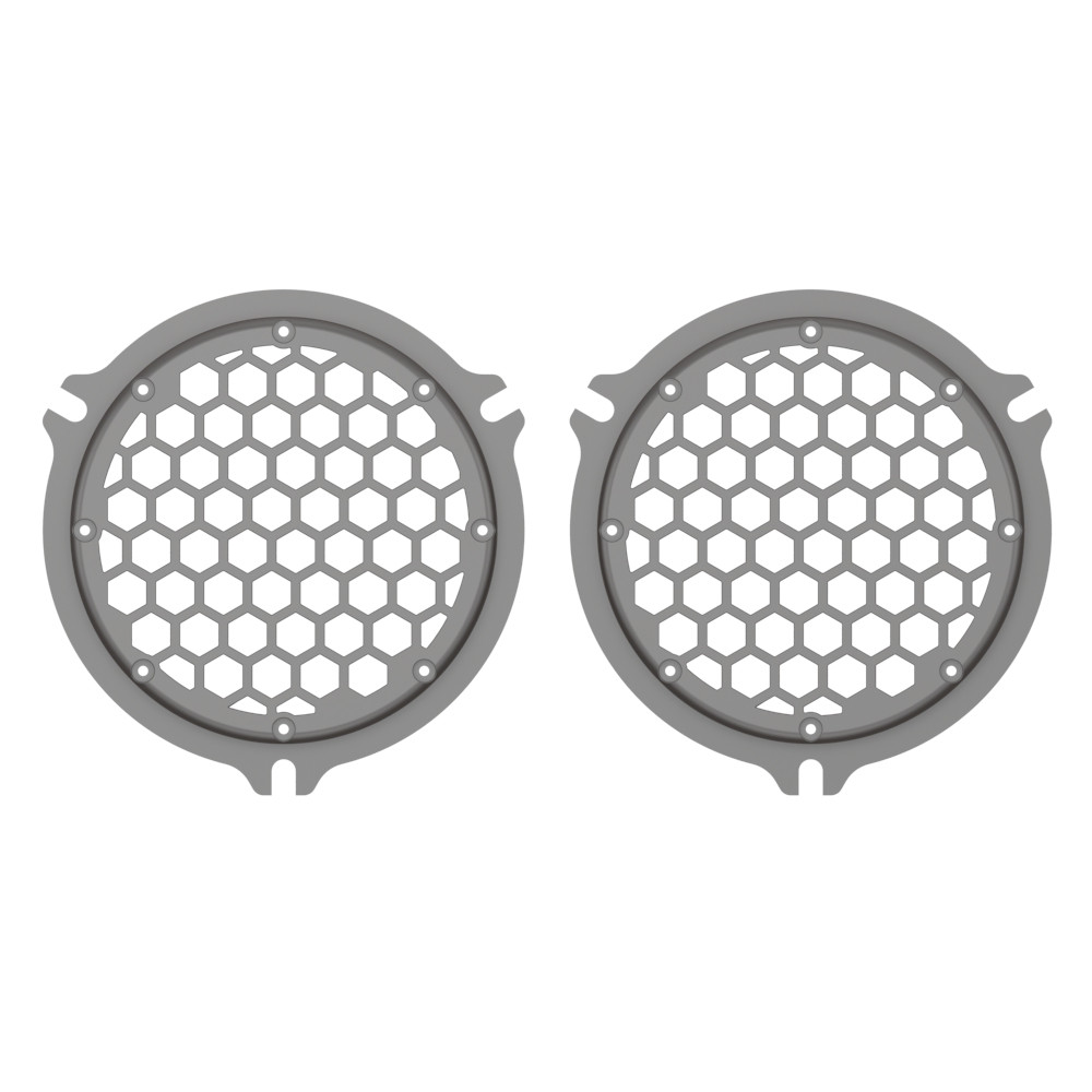 Advanblack x XBS Billet Silver HEX Speaker Grills For 2014+ Electric Glide / Street Glide Inner Fairing