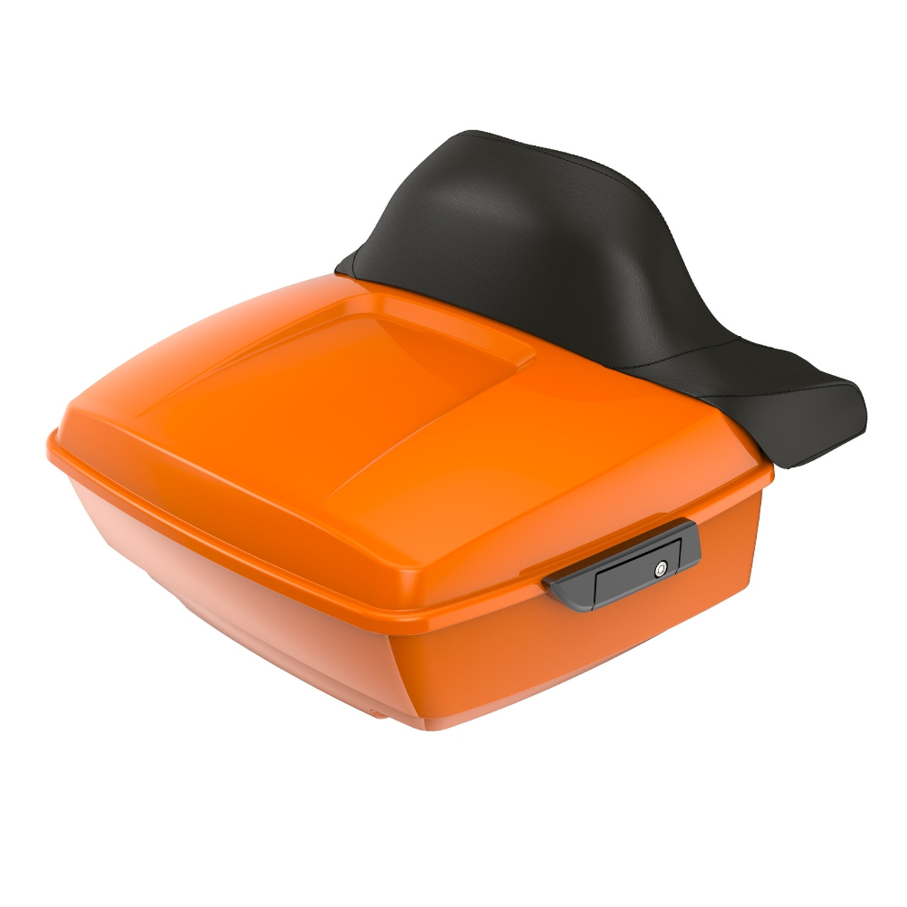 Baja Orange RUSHMORE KING TOUR PACK PAD Black Latch FOR '97-'22 HARLEY TOURING / SOFTAIL