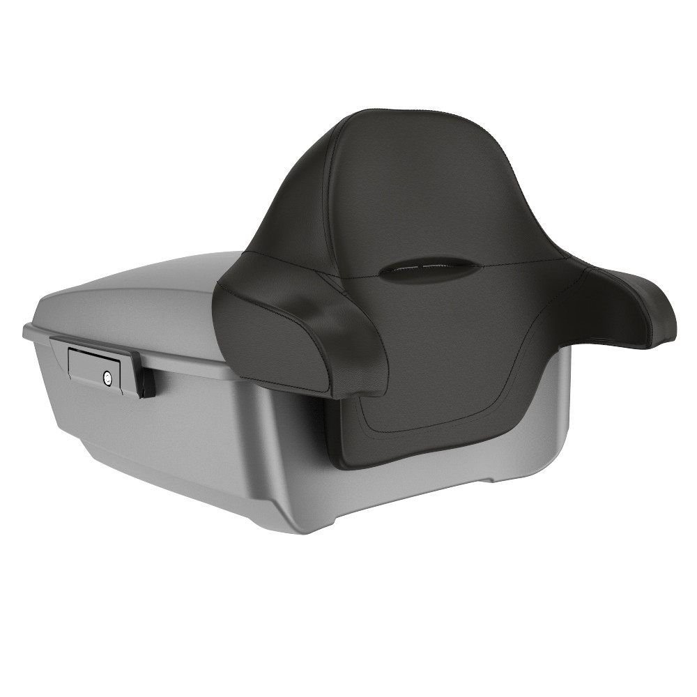 Advanblack Charcoal Denim  King Tour Pack Pad '97-'21 Harley Touring Street Electra Road Glide Without Holes for Rear Speaker and Led Light