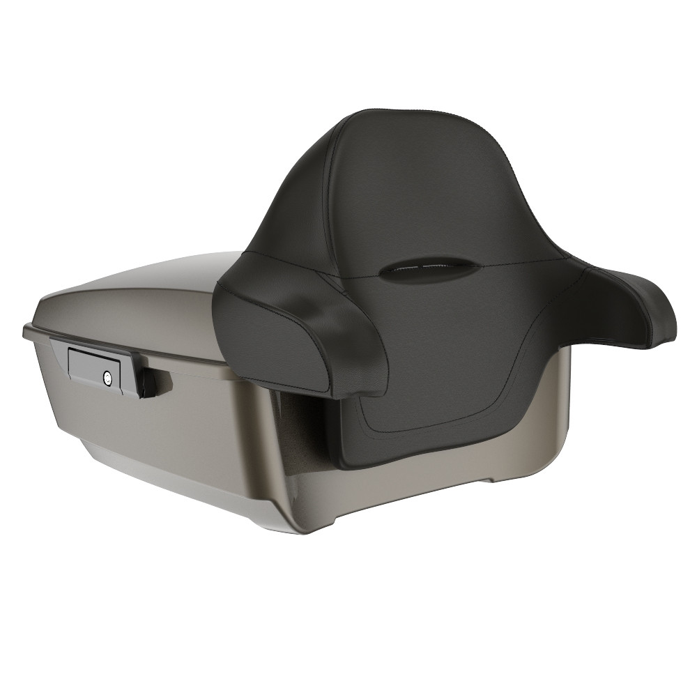 Dark Alloy RUSHMORE KING TOUR PACK PAD Black Latch FOR '97-'22 HARLEY TOURING / SOFTAIL