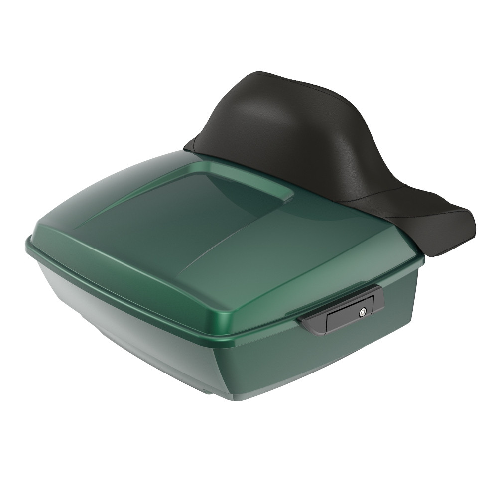 Advanblack Deep Jade Pearl Rushmore King Tour Pack Pad Luggage Trunk For '97-'21 Harley Touring Street Electra Road Glide Without Holes for Rear Speaker and Led Light