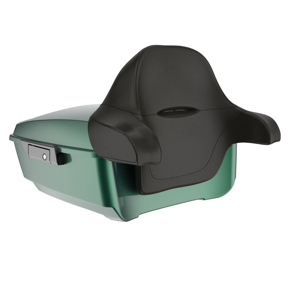 Advanblack Deep Jade Pearl Rushmore King Tour Pack Pad Luggage Trunk For '97-'21 Harley Touring Street Electra Road Glide Without Holes for Rear Speaker and Led Light