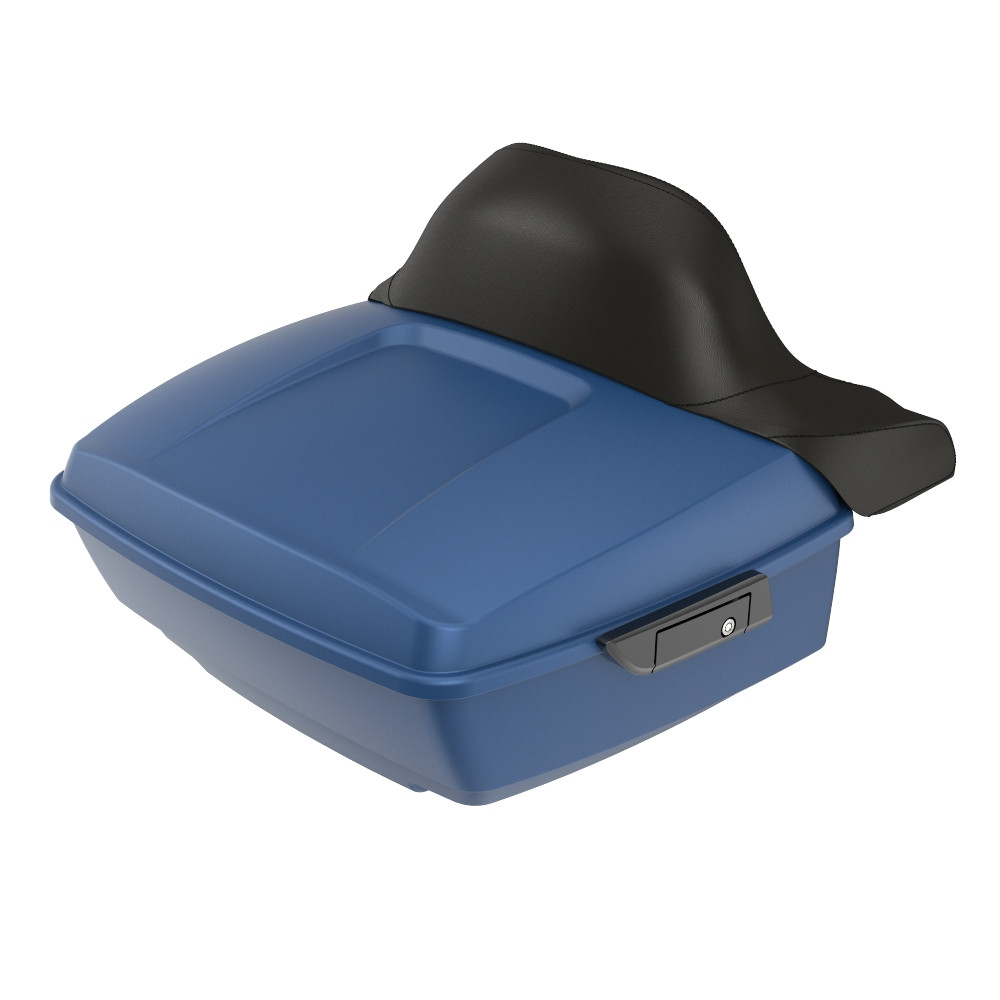 Advanblack Legend Blue Denim Rushmore King Tour Pack Pad Luggage Trunk For '97-'21 Harley Davidson Touring