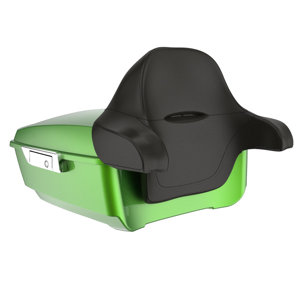 Advanblack Radioactive Green King Tour Pack Pad Luggage Trunk For '97-'21 Harley Davidson Touring Street Electra Road Glide