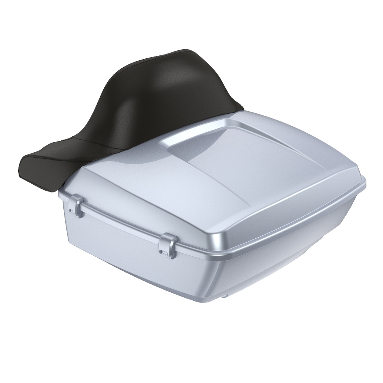 Atlas Silver Metallic King Tour Pack Pad Luggage Trunk For '97-'23 Harley Touring