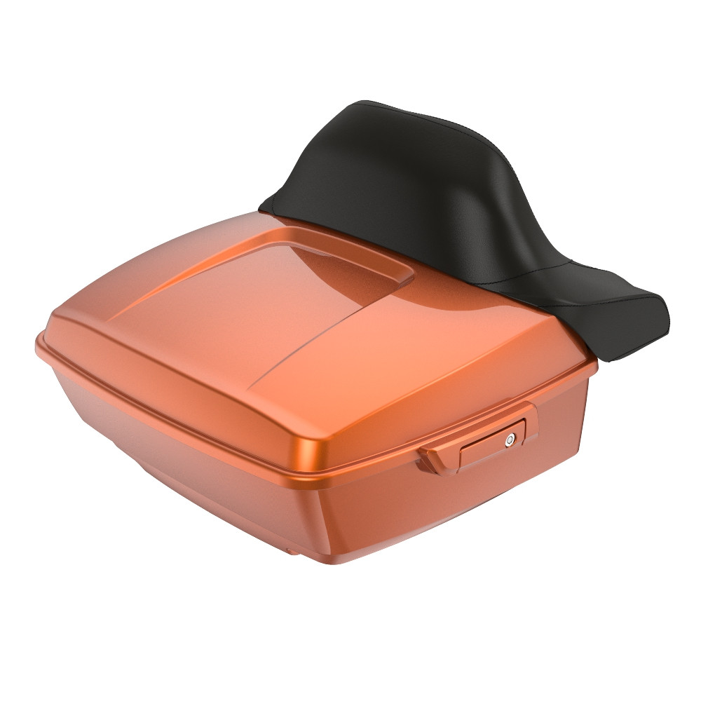 Amber Whisky King Tour Pack Pad Luggage Trunk For '97-'23 Harley Touring