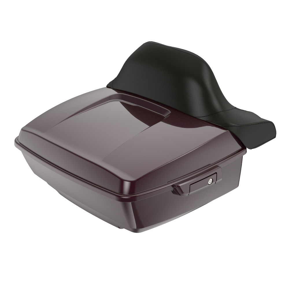 Black Cherry King Tour Pack Pad Luggage Trunk For '97-'23 Harley Touring