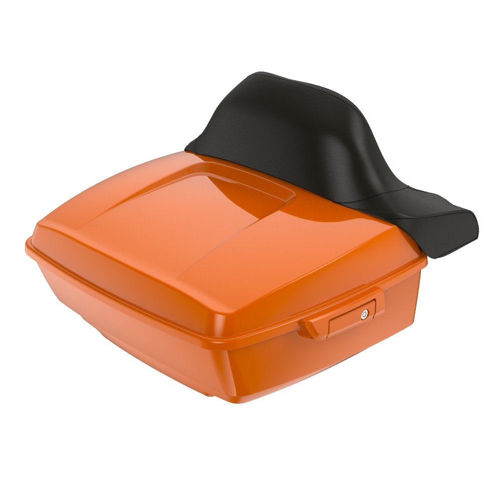 Baja Orange King Tour Pack Pad Luggage Trunk For '97-'23 Harley Touring