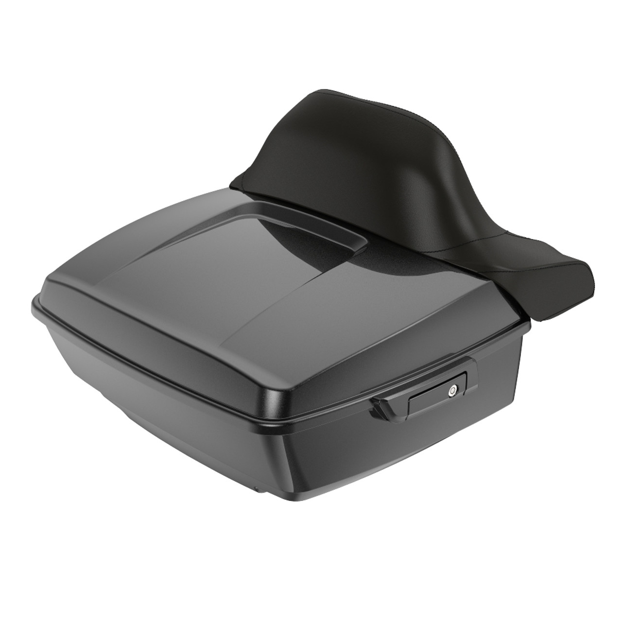 Black Quartz King Tour Pack Pad Luggage Trunk For '97-'23 Harley Touring