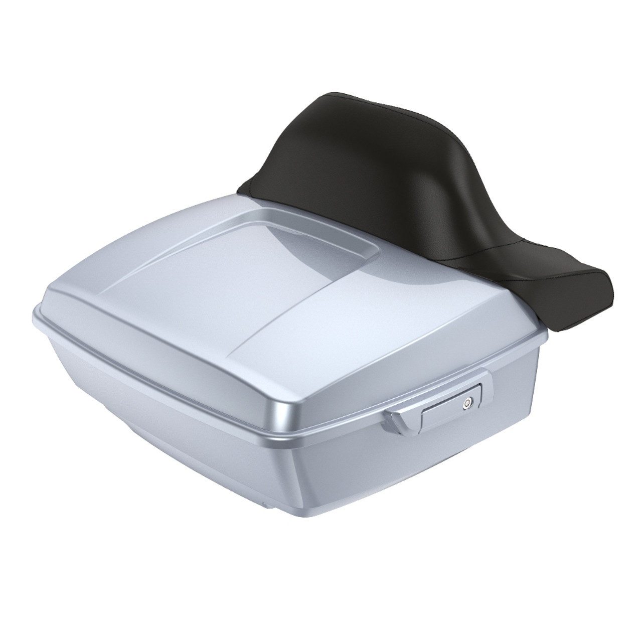 Brilliant Silver King Tour Pack Pad Luggage Trunk For '97-'23 Harley Touring