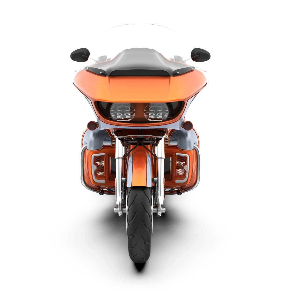 Amber Whiskey and Brilliant Silver Rushmore Lower Vented Fairings for 2014+ Harley Davidson Touring