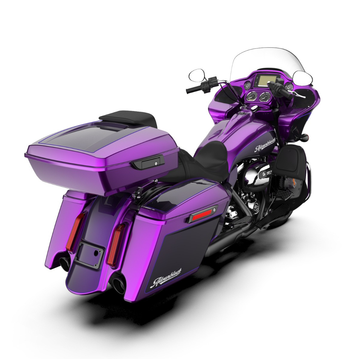 M8 Special Style Two Tone Purple Fire and Blackberry Smoke 4.5 Stretched Saddlebag Bottoms for Harley Davidson 2014+ Touring