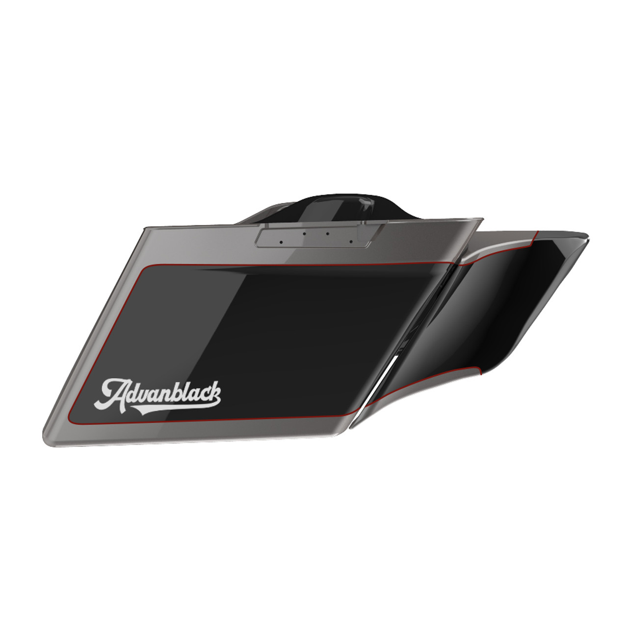M8 Special Style Two Tone Billet Silver and Vivid Black ABS STRETCHED SIDE COVER PANEL FOR 2014+ HARLEY DAVIDSON TOURING