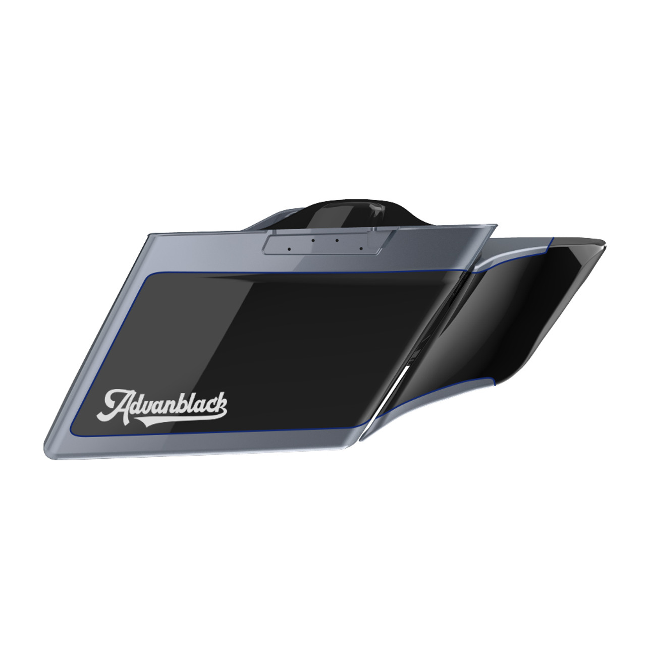 M8 Special Style Two Tone Gauntlet Grey Metallic and Vivid Black ABS STRETCHED SIDE COVER PANEL FOR 2014+ HARLEY DAVIDSON TOURING